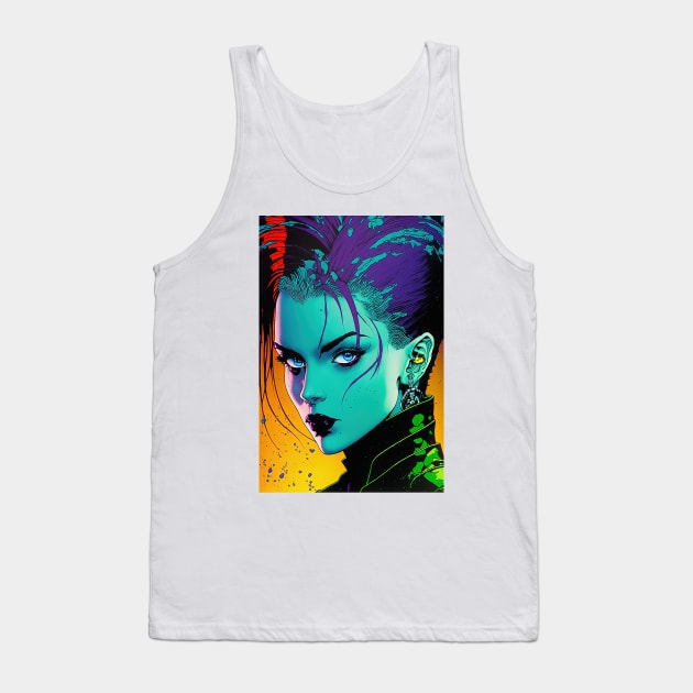 Goth girl pop art Tank Top by obstinator